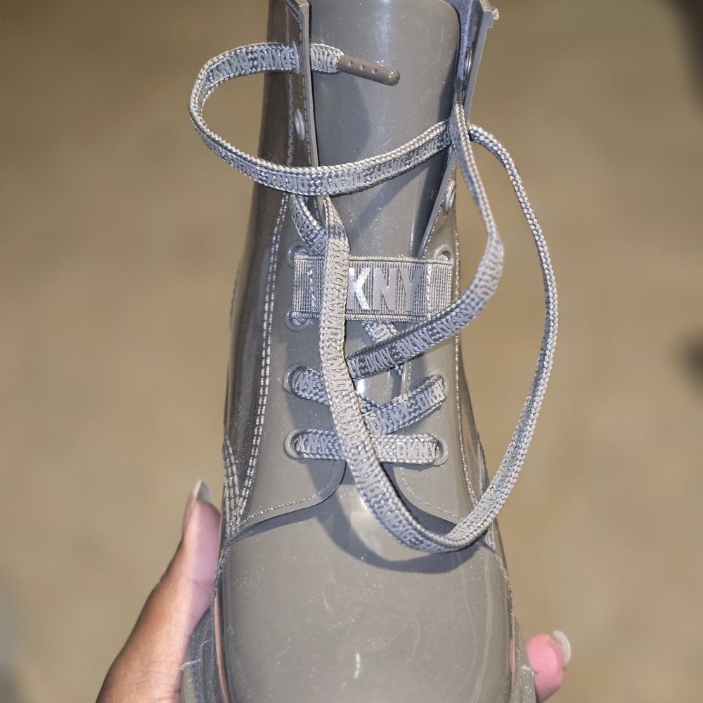 DKNY Women's Charcoal Combat Boots